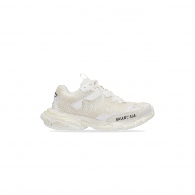 BALENCIAGA TRACK.3 MESH AND NYLON WHITE LOW TOP SNEAKER 700873W3RF19010